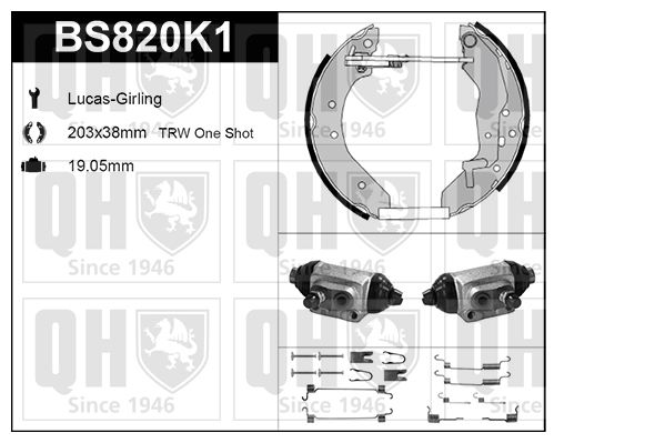 QUINTON HAZELL Комплект тормозных колодок BS820K1